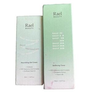 Rael Beauty Daily Zen Balancing Toner 5.07 fl oz Nourishing Gel Cream 1.69 fl oz